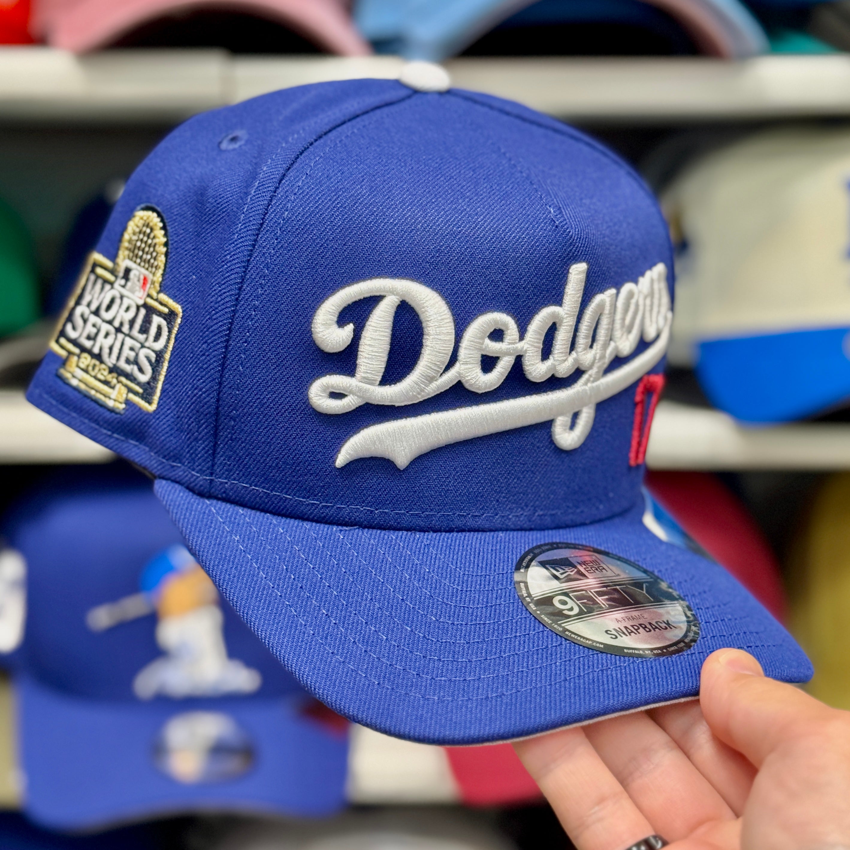 New Era Los Angeles Dodgers '#17 2024 World Series' A-Frame Blue 9FIFTY Snapback