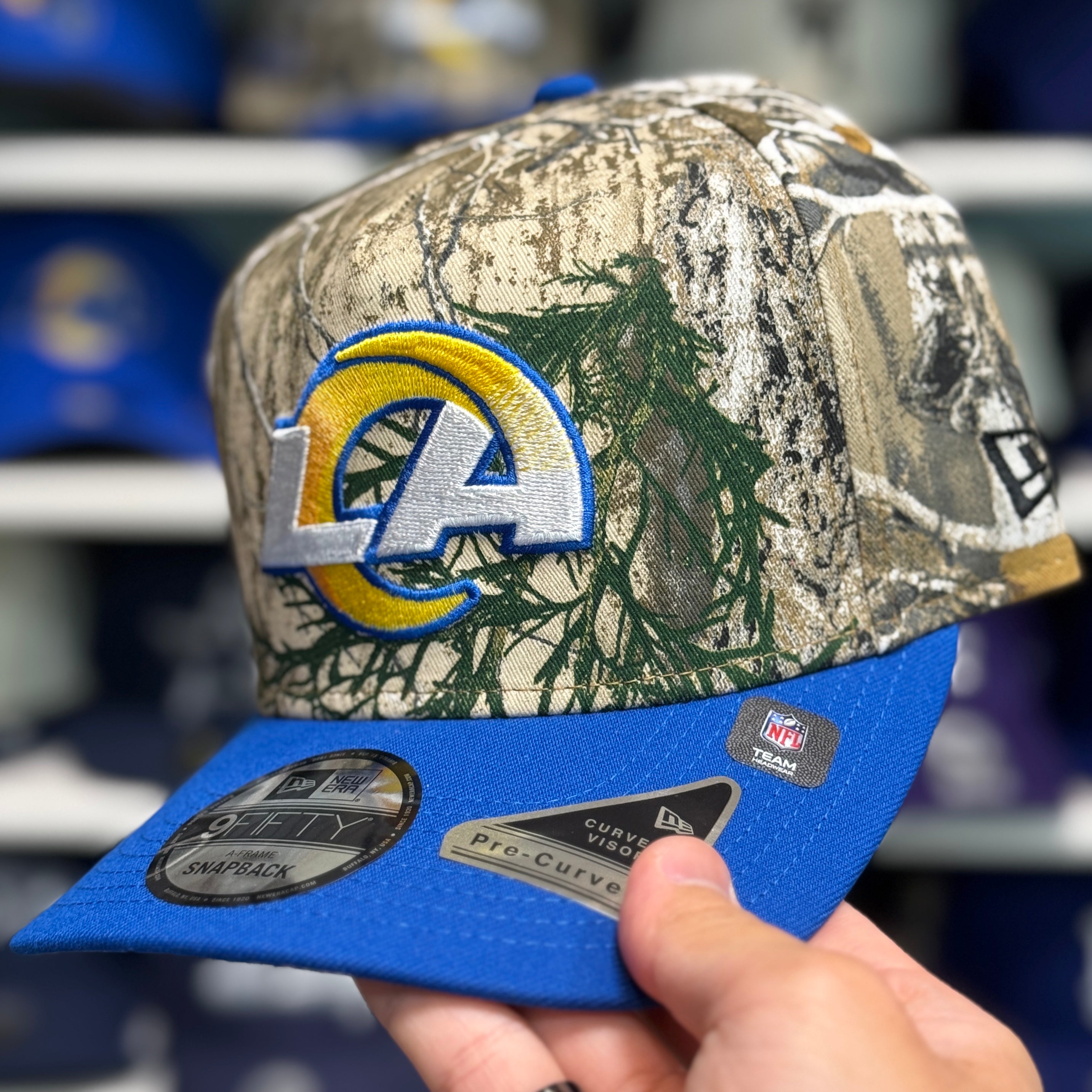 New Era Los Angeles Rams 'Super Bowl LVI Champions' A-Frame Realtree/Blue 9FIFTY Snapback - Product Image