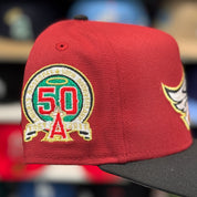 New Era Los Angeles Angels '50th Anniversary' A-Frame Red/Black 9FIFTY Snapback | Glow in the Dark - Product Image