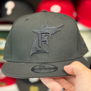 New Era Florida Marlins All Black 9FIFTY Snapback