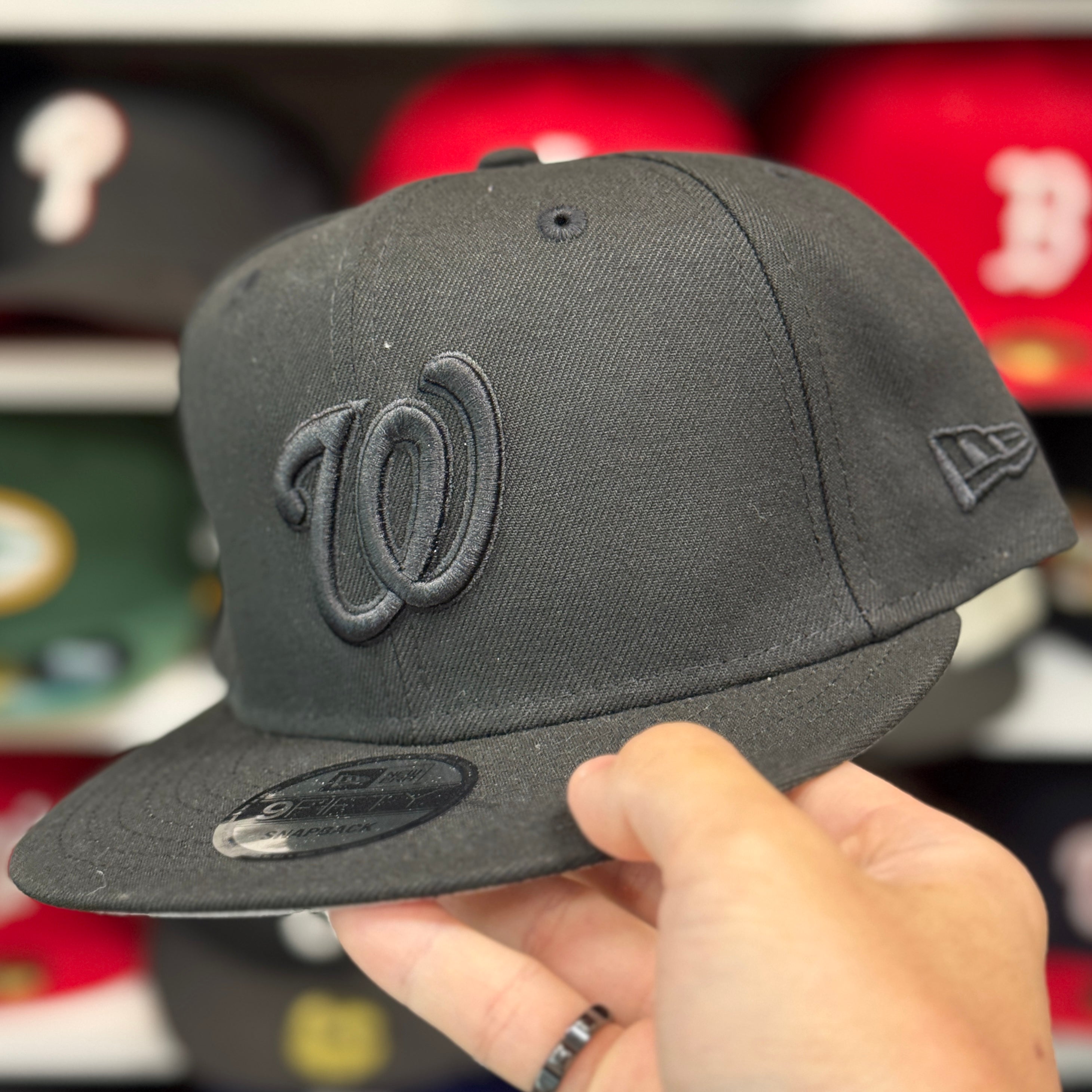 New Era Washington Nationals All Black 9FIFTY Snapback