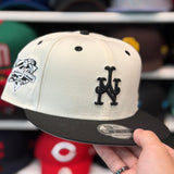 New Era New York Mets Upside Down '2000 World Series' Creme/Black 9FIFTY Snapback