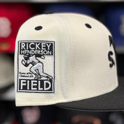 New Era Oakland Athletics Upside Down 'Rickey Henderson' Creme/Black 9FIFTY Snapback - Product Image
