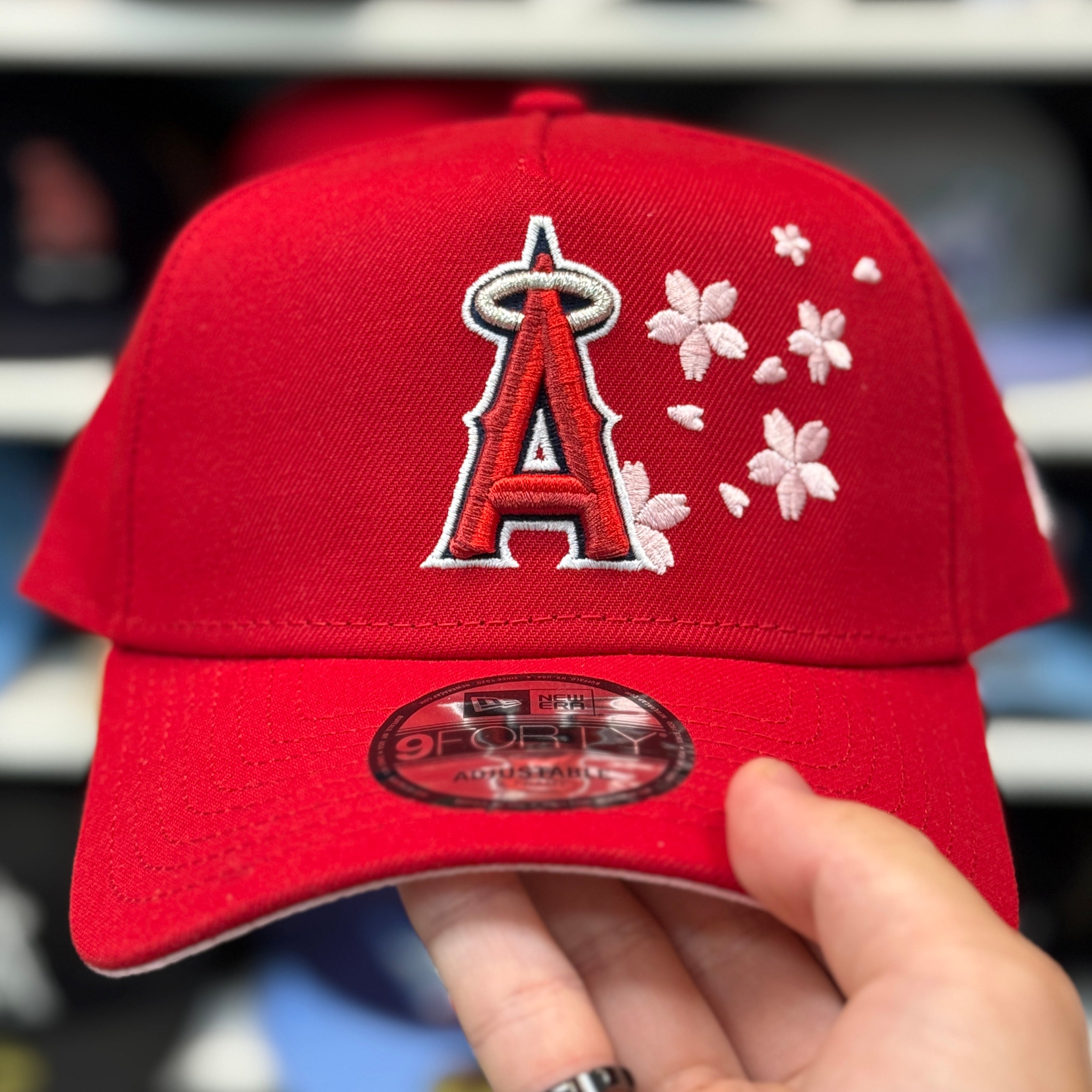 New Era Los Angeles Angels 'Cherry Blossom' A-Frame Red 9FORTY Snapback - Product Image