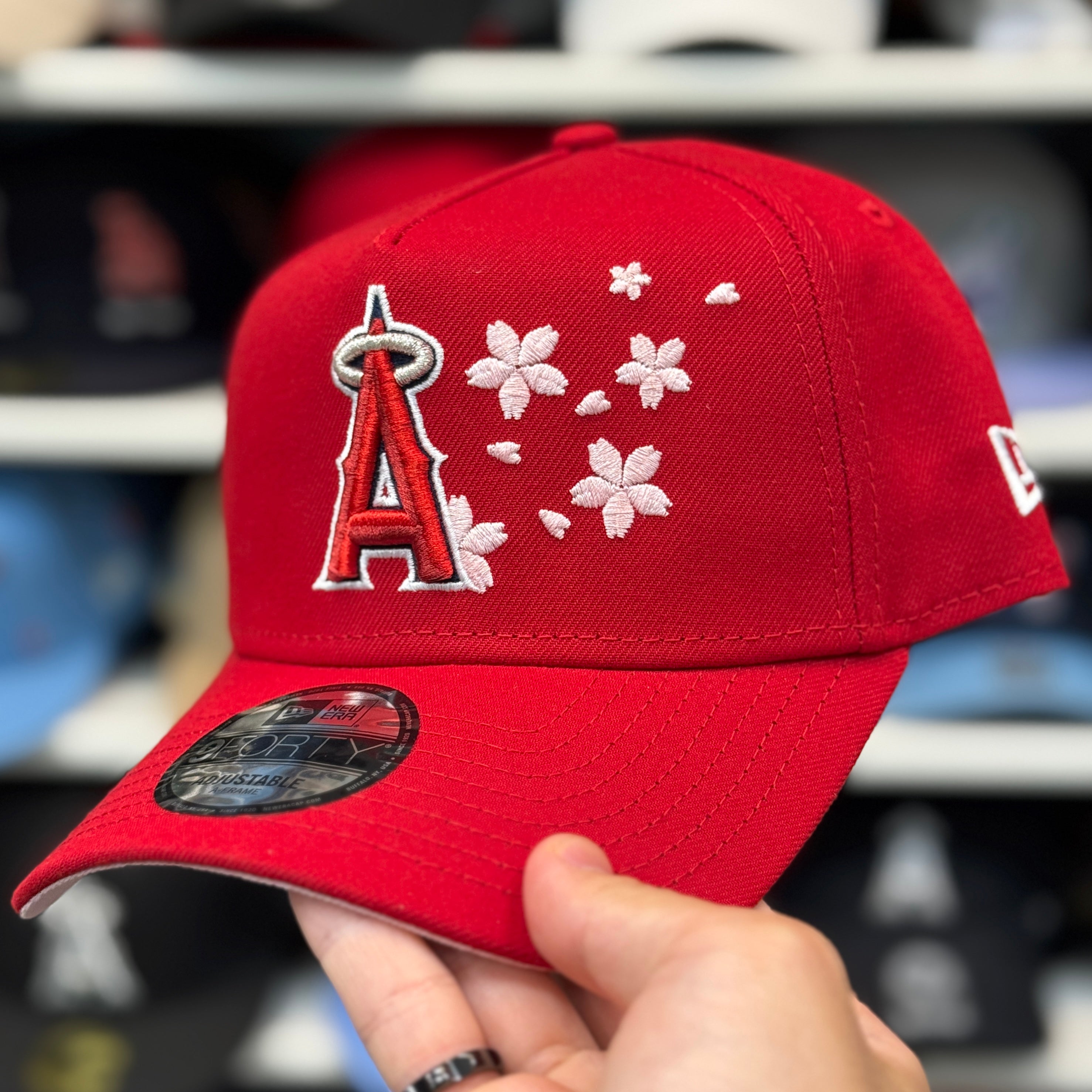 New Era Los Angeles Angels 'Cherry Blossom' A-Frame Red 9FORTY Snapback - Product Image