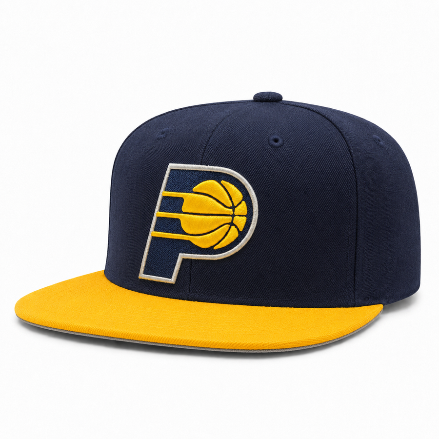 Indiana Pacers Navy/Yellow Mitchell & Ness Snapback - Product Image