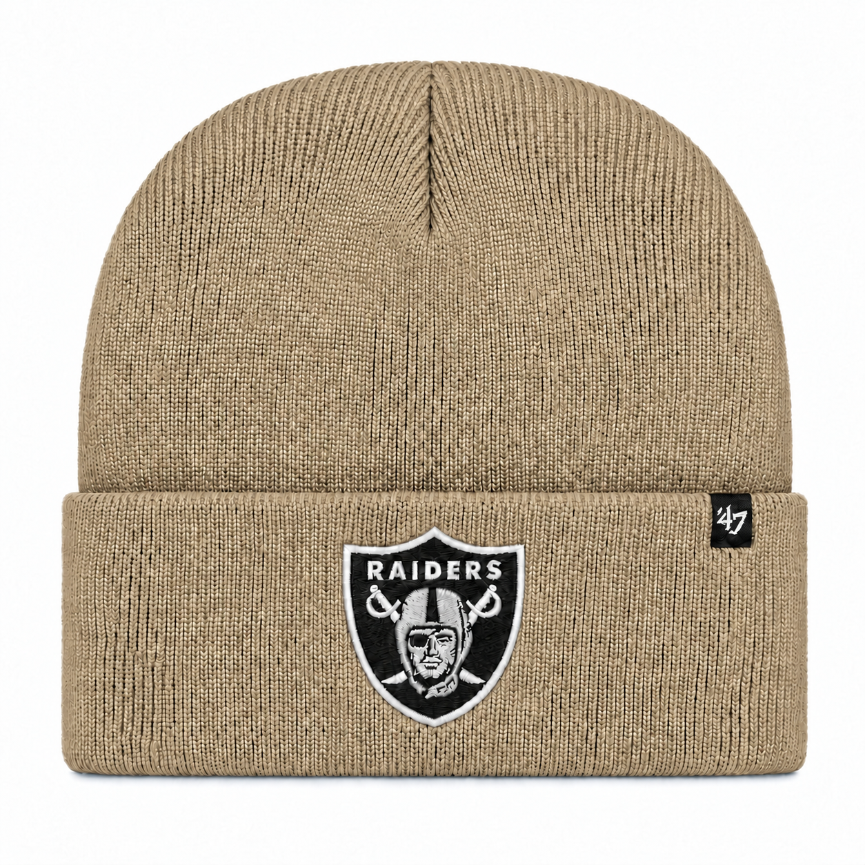 Las Vegas Raiders '47 Brand Cuff Knit Beanie - Khaki - Product Image