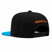 Los Angeles Angels '40th Anniversary' Black/Teal Mitchell & Ness OG Adjustable Snapback Hat - Product Image