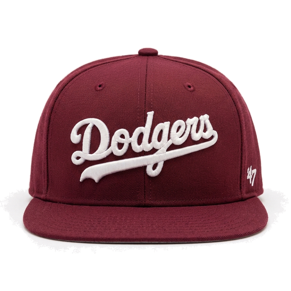 Los Angeles Dodgers Script '47 Brand Captain Adjustable Snapback - Burgundy - Product Image