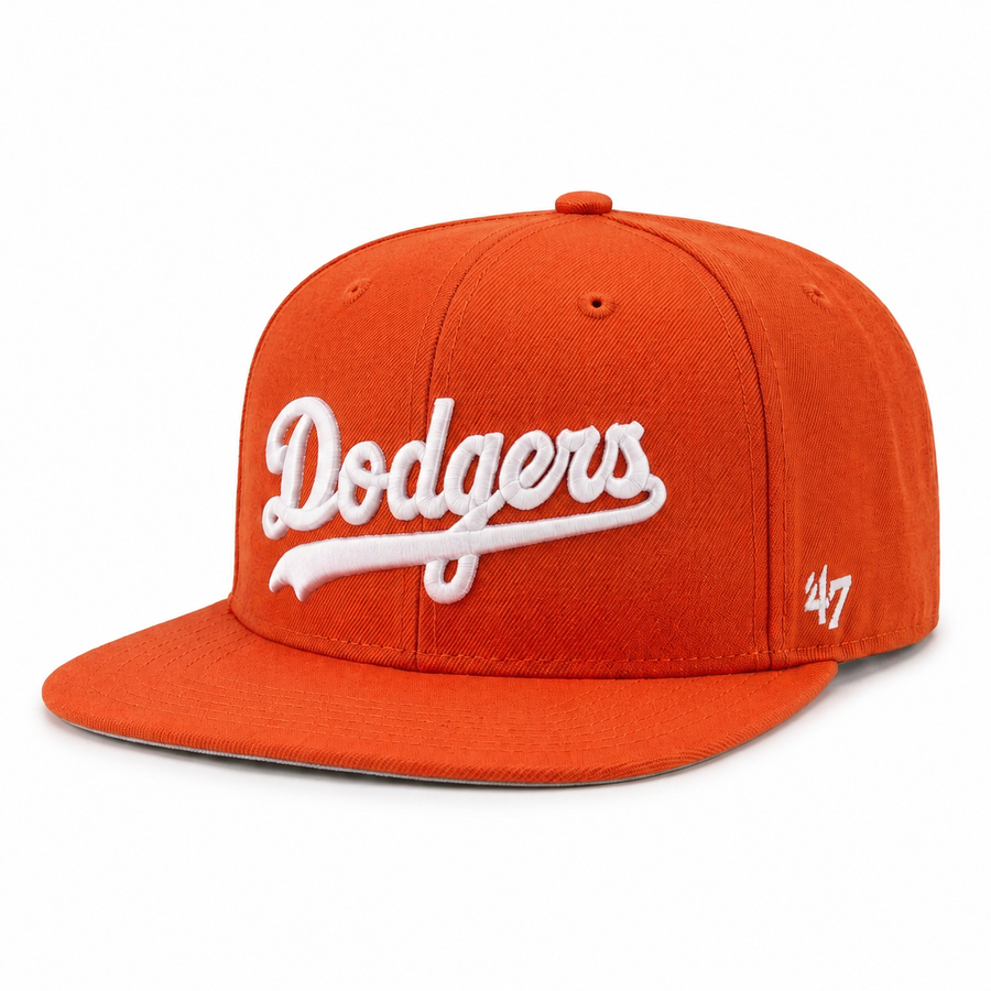 Los Angeles Dodgers Script '47 Brand Captain Adjustable Snapback - Orange - Product Image
