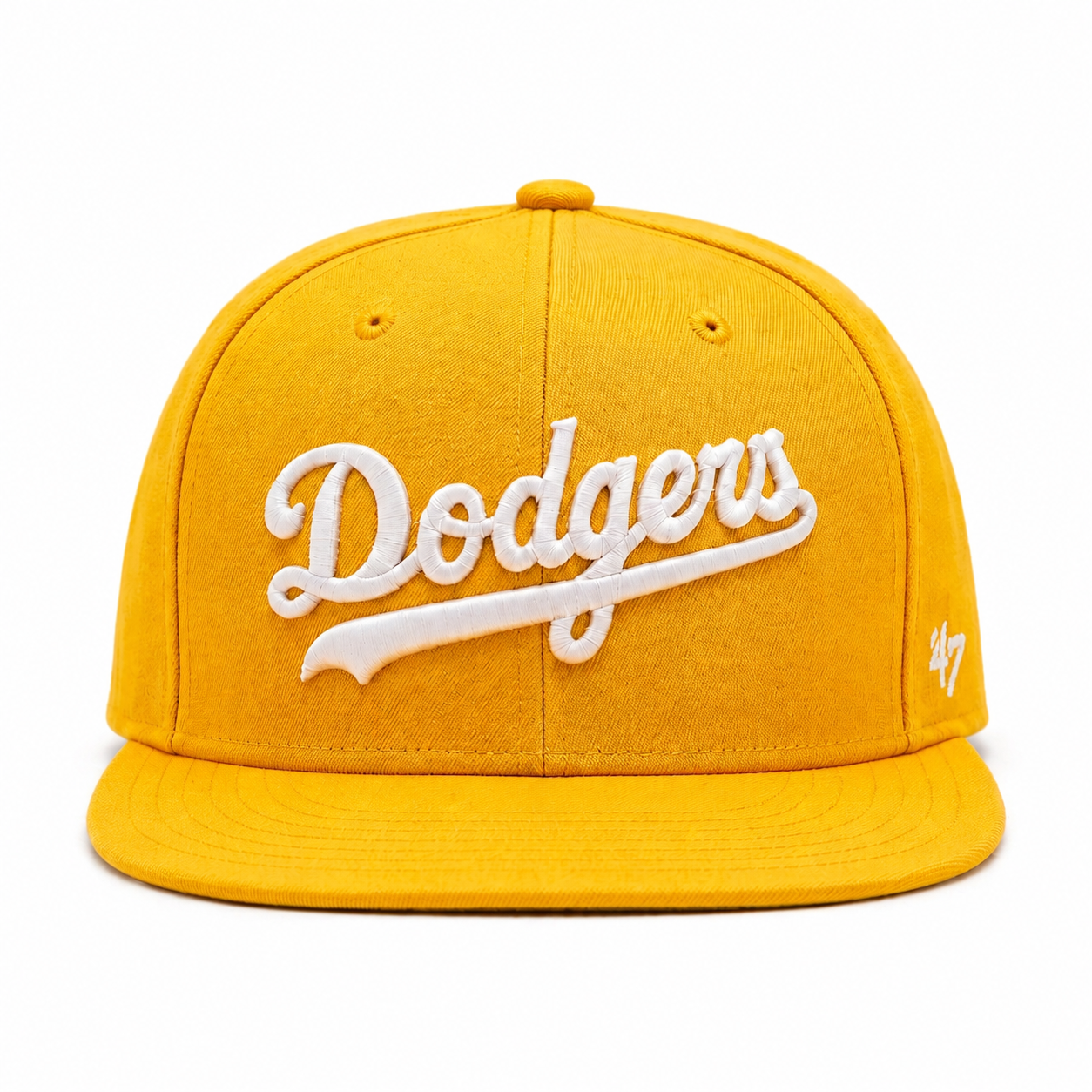 Los Angeles Dodgers Script '47 Brand Captain Adjustable Snapback - Yellow - Product Image