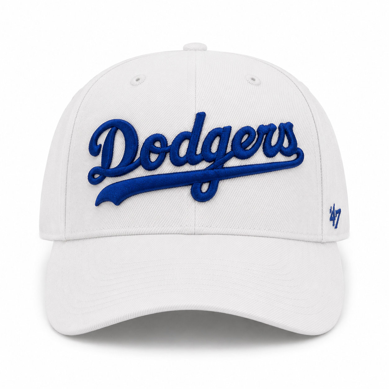 Los Angeles Dodgers 'Script Logo' '47 Brand MVP Adjustable Baseball Cap - White - Product Image