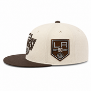 Los Angeles Kings '50th Anniversary' Creme/Mocha Mitchell & Ness OG Adjustable Snapback Hat - Product Image