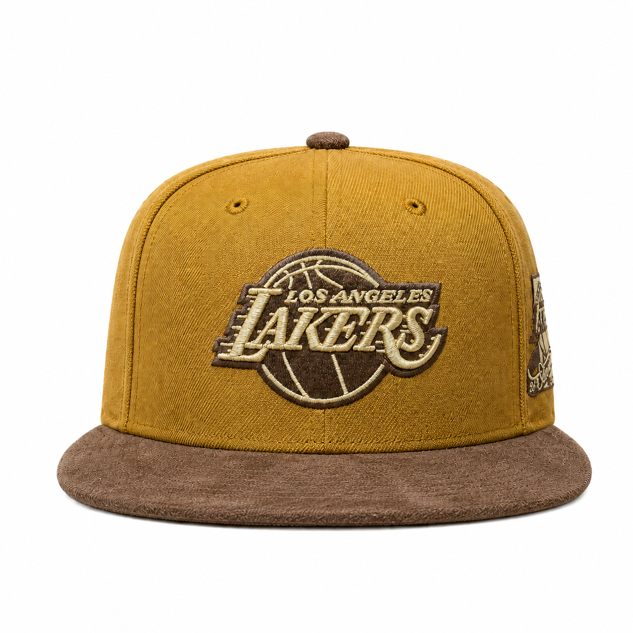 Los Angeles Lakers '25th Anniversary' 2T Tan Mitchell & Ness Buckle | Suede Brim - Product Image