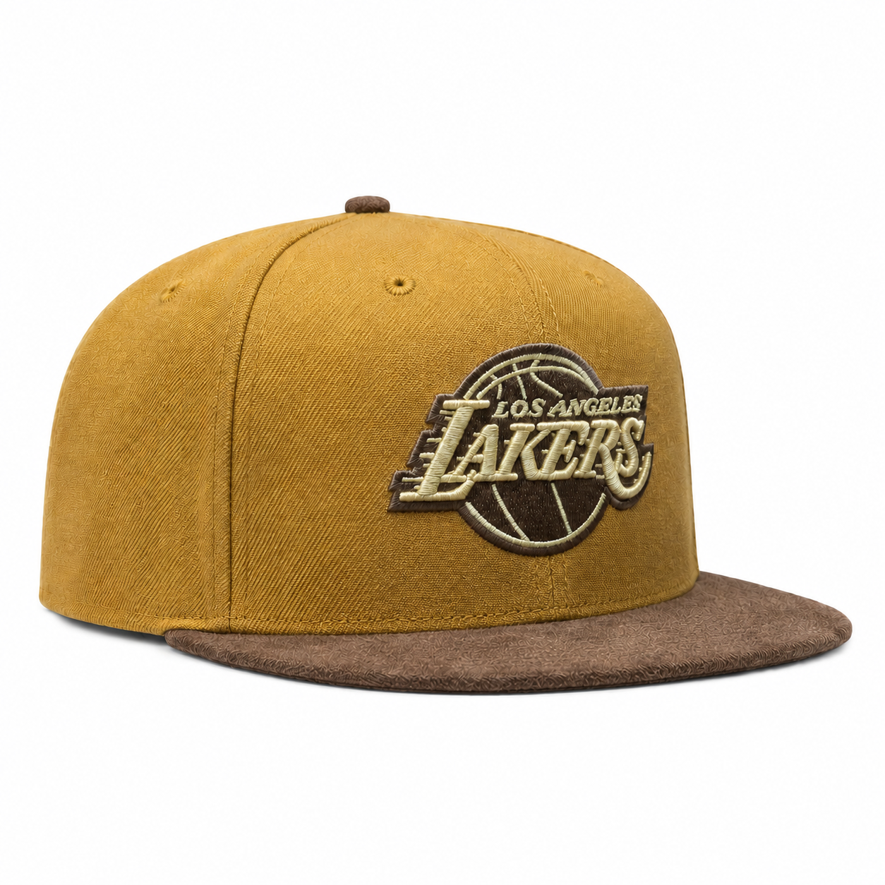 Los Angeles Lakers '25th Anniversary' 2T Tan Mitchell & Ness Buckle | Suede Brim - Product Image