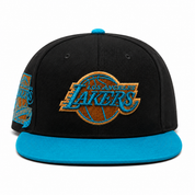Los Angeles Lakers '25th Anniversary' Black/Teal Mitchell & Ness Adjustable Original Fit Snapback - Product Image