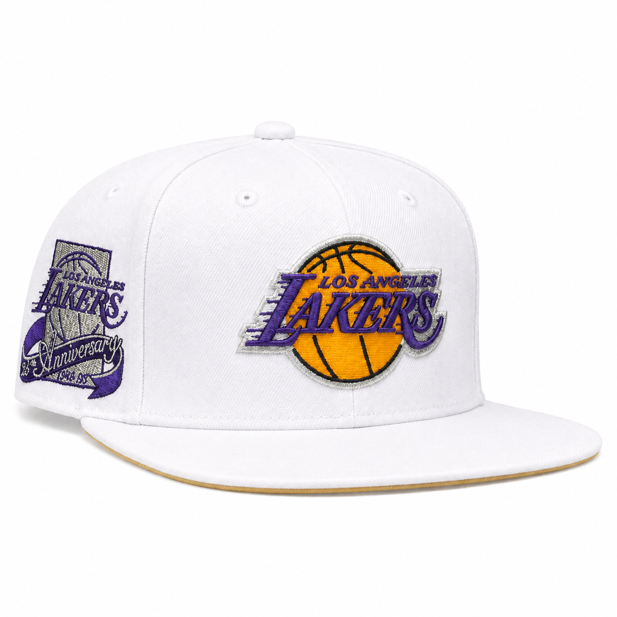 Los Angeles Lakers '25th Anniversary' White Mitchell & Ness Adjustable Original Fit Snapback - Product Image