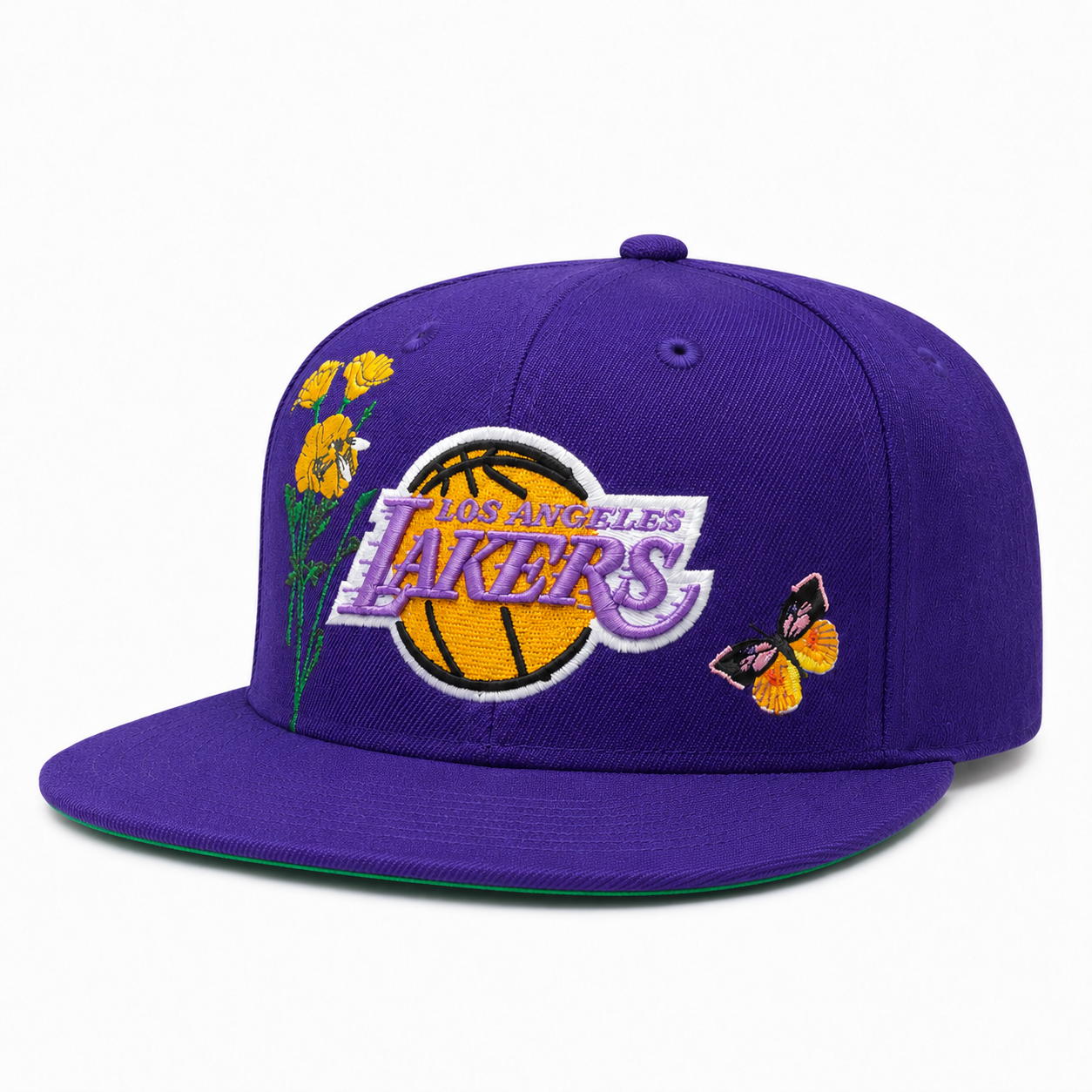 Los Angeles Lakers 'Botanical Monarch' Purple Mitchell & Ness Adjustable Original Fit Snapback - Product Image