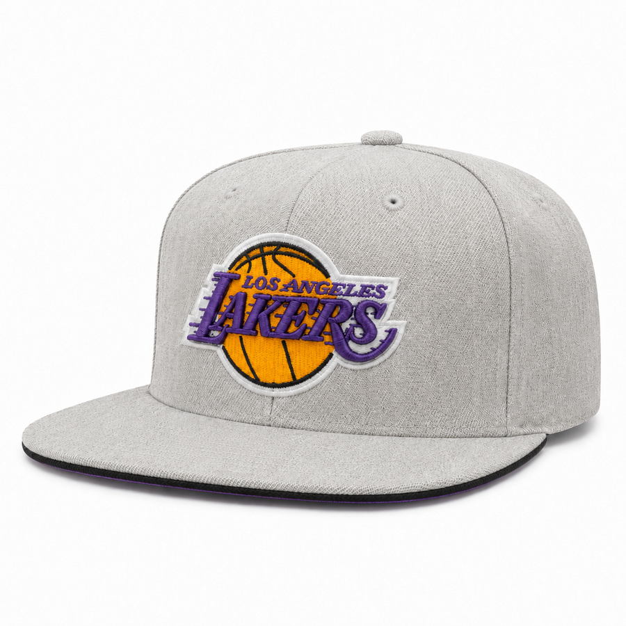 Los Angeles Lakers Heather Grey Mitchell & Ness Adjustable Original Fit Snapback - Product Image