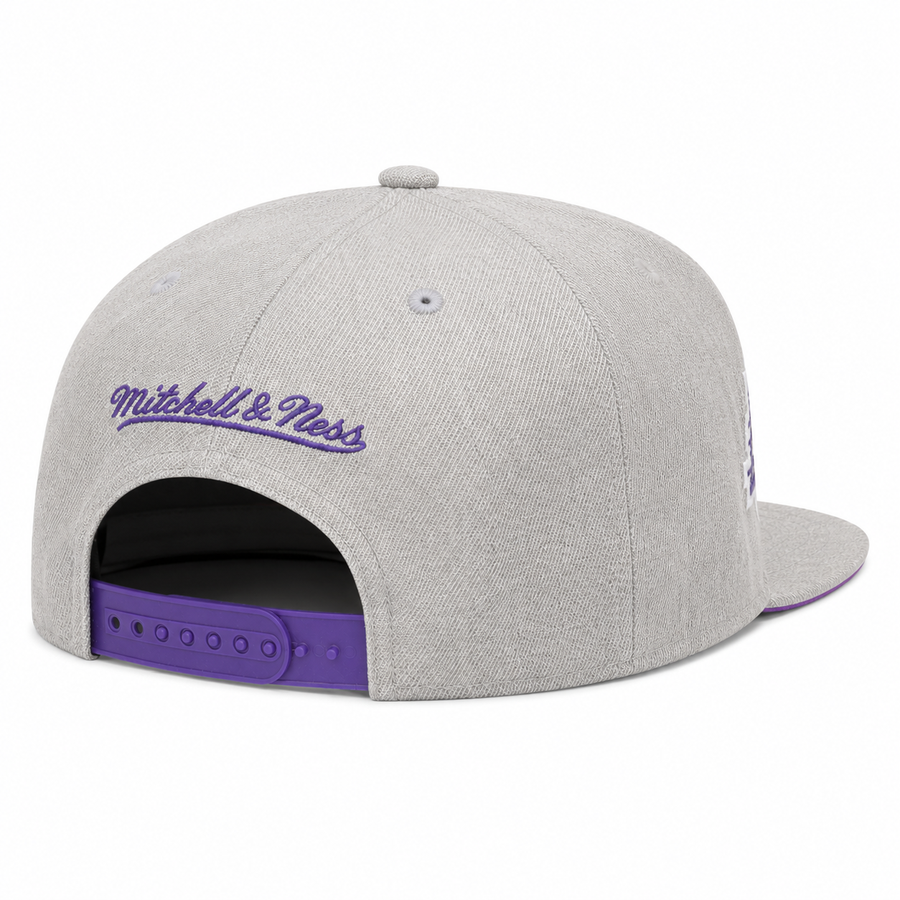 Los Angeles Lakers Heather Grey Mitchell & Ness Adjustable Original Fit Snapback - Product Image