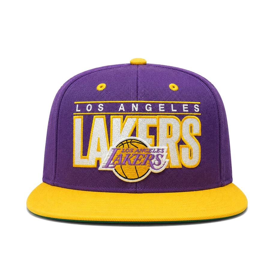 Los Angeles Lakers Purple/Yellow Mitchell & Ness Adjustable OG Snapback Hat - Product Image