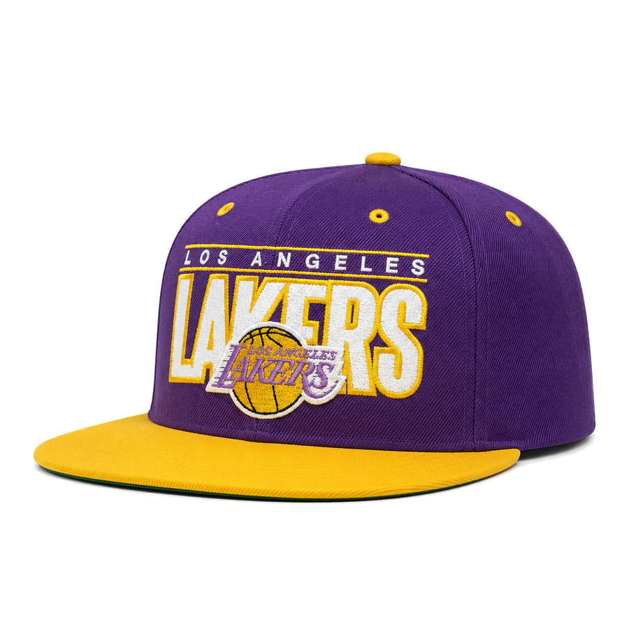 Los Angeles Lakers Purple/Yellow Mitchell & Ness Adjustable OG Snapback Hat - Product Image