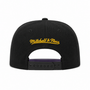 Los Angeles Lakers 'Script' Black/Purple Mitchell & Ness Adjustable Original Fit Snapback - Product Image