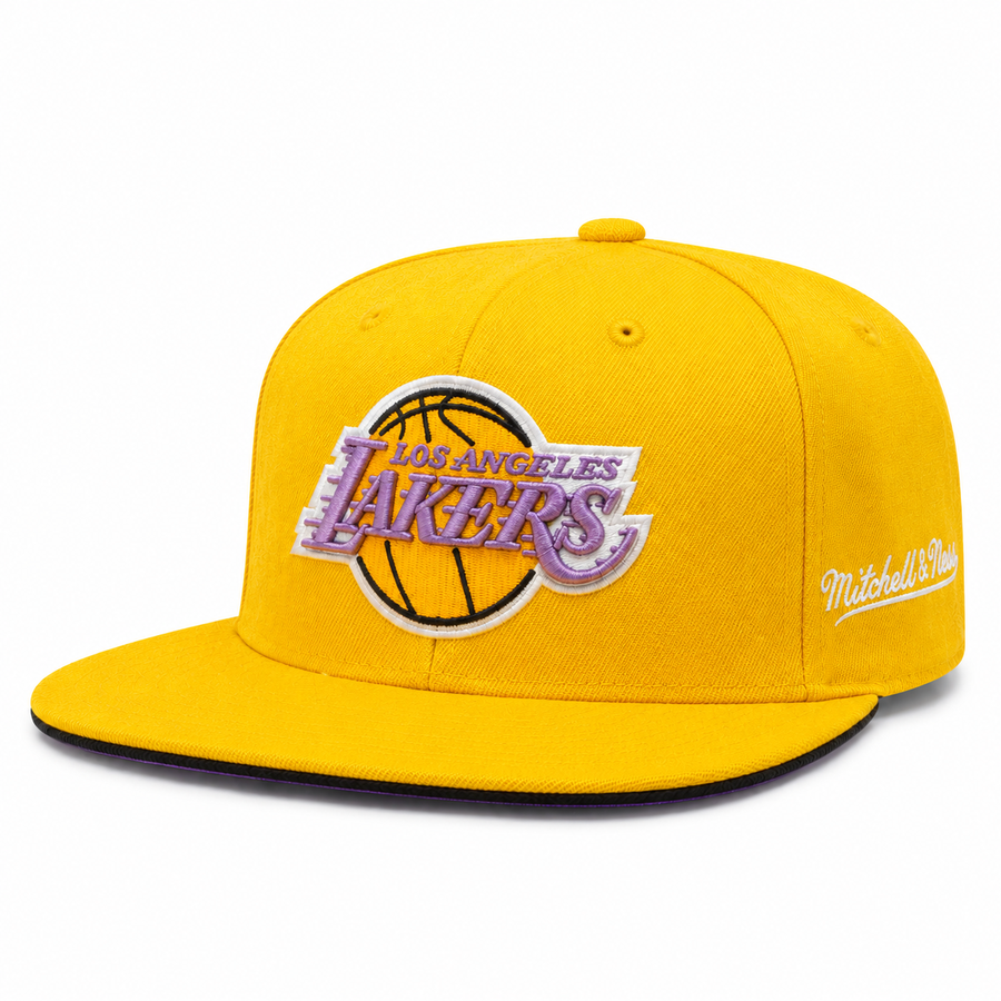 Los Angeles Lakers Yellow Mitchell & Ness Adjustable Original Fit Snapback - Product Image