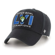 Los Angeles Rams 'Super Bowl LVI' '47 Brand MVP Adjustable Baseball Cap - Black - Product Image