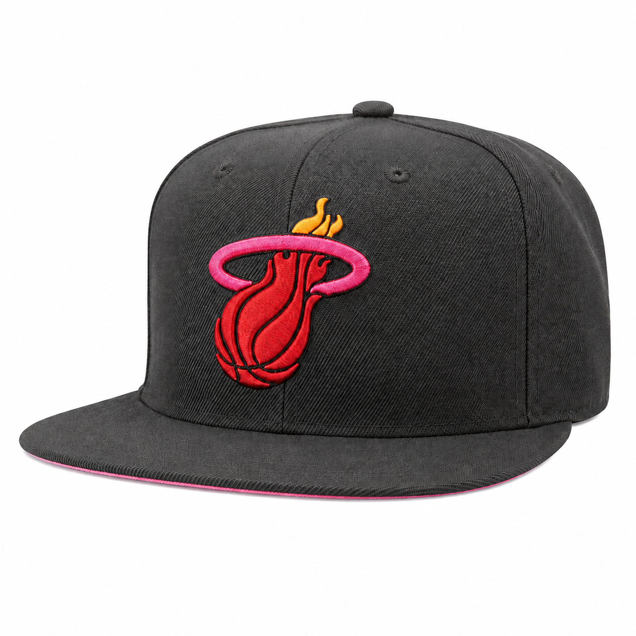 Miami Heat Black Mitchell & Ness Adjustable OG Snapback - Product Image