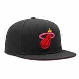 Miami Heat Black Mitchell & Ness Adjustable OG Snapback