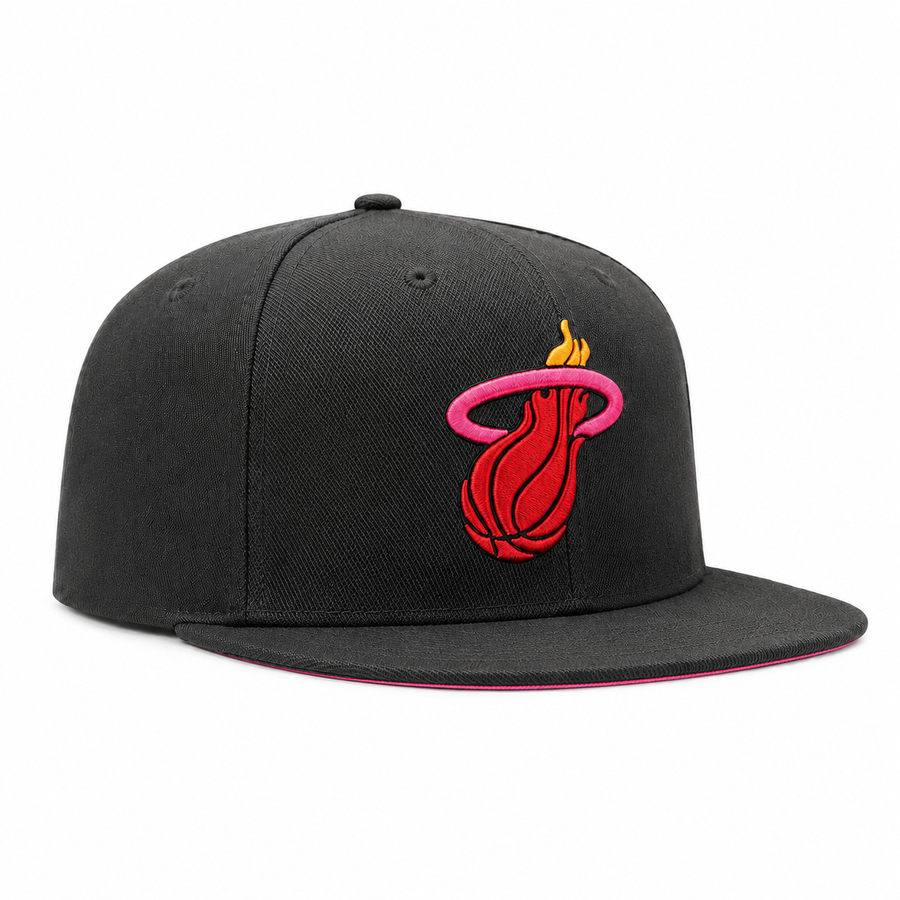Miami Heat Black Mitchell & Ness Adjustable OG Snapback - Product Image