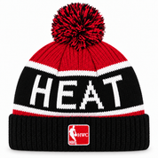 Miami Heat Ribbed '47 Brand Pom Cuff Knit Beanie - Black/Red - Product Image