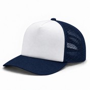 Pit Bull Cambridge PB114 Blank 5-Panel High Frame Foam Adjustable Snapback Hat - White/Navy