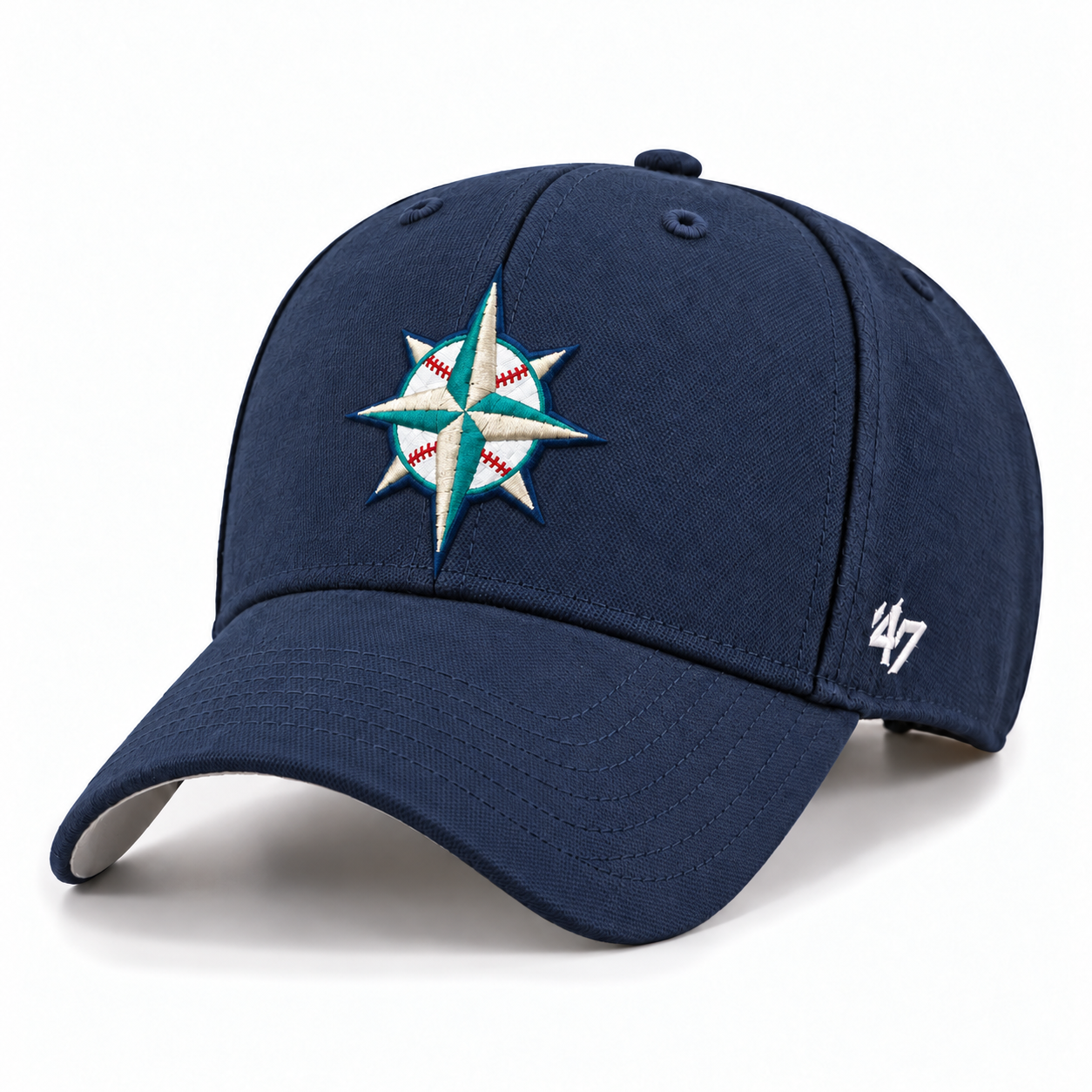 Seattle Mariners Compass '47 Brand MVP Adjustable Baseball Cap - Black - Product Image