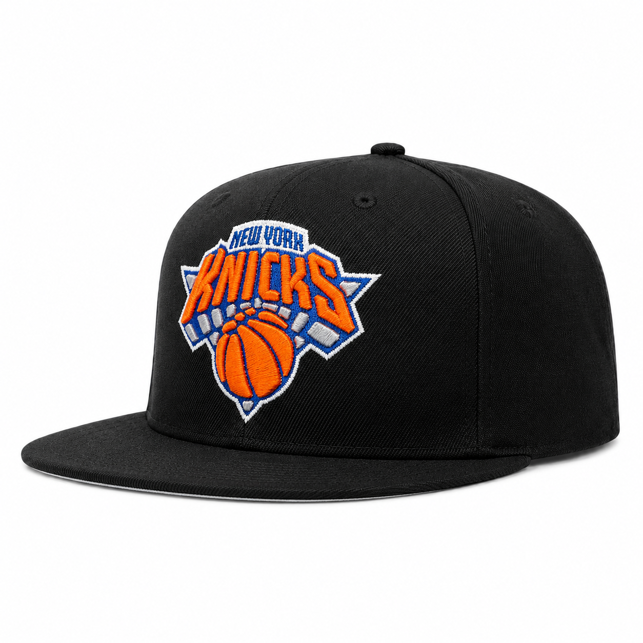 New York Knicks Black Mitchell & Ness OG Adjustable Snapback Hat - Product Image