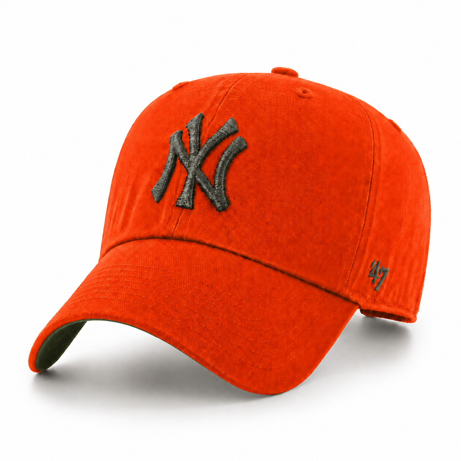 New York Yankees '47 Brand Clean Up Adjustable Dad Cap - Orange/Olive - Product Image