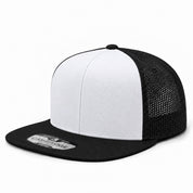 Pit Bull Cambridge PB180 Blank 6-Panel Mesh Trucker Adjustable Snapback Hat - White/Black