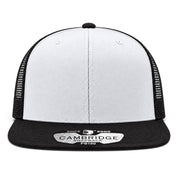 Pit Bull Cambridge PB180 Blank 6-Panel Mesh Trucker Adjustable Snapback Hat - White/Black