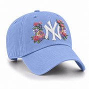 PRE ORDER: New York Yankees Flower Garden '47 Brand Clean Up Adjustable Dad Cap - Bird Beak Blue - Product Image