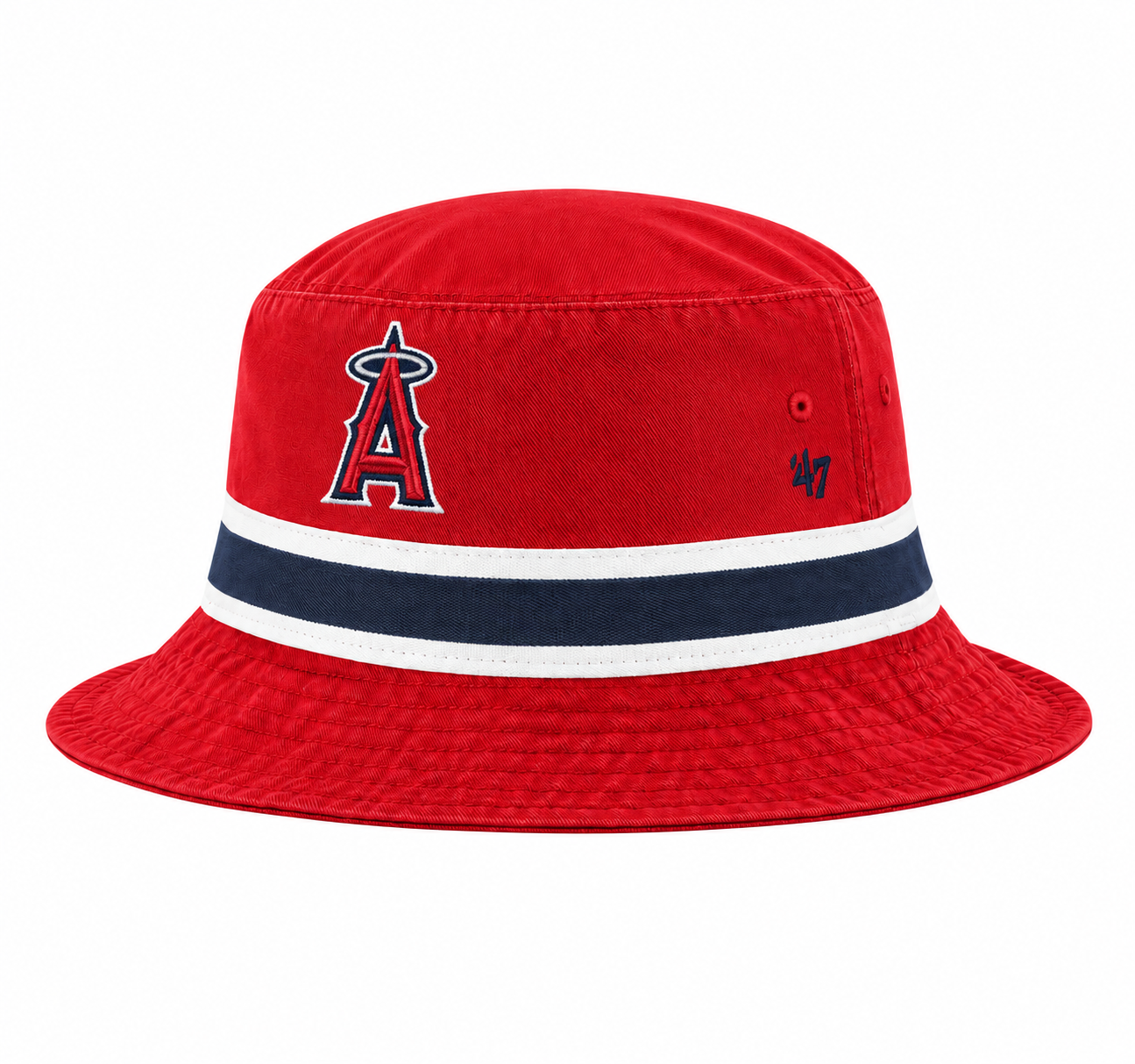 Los Angeles Angels Striped '47 Brand Bucket Hat - Red - Product Image