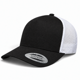 YP Classics A-Frame Blank 5-Panel Adjustable Trucker Snapback Hat - Black/White