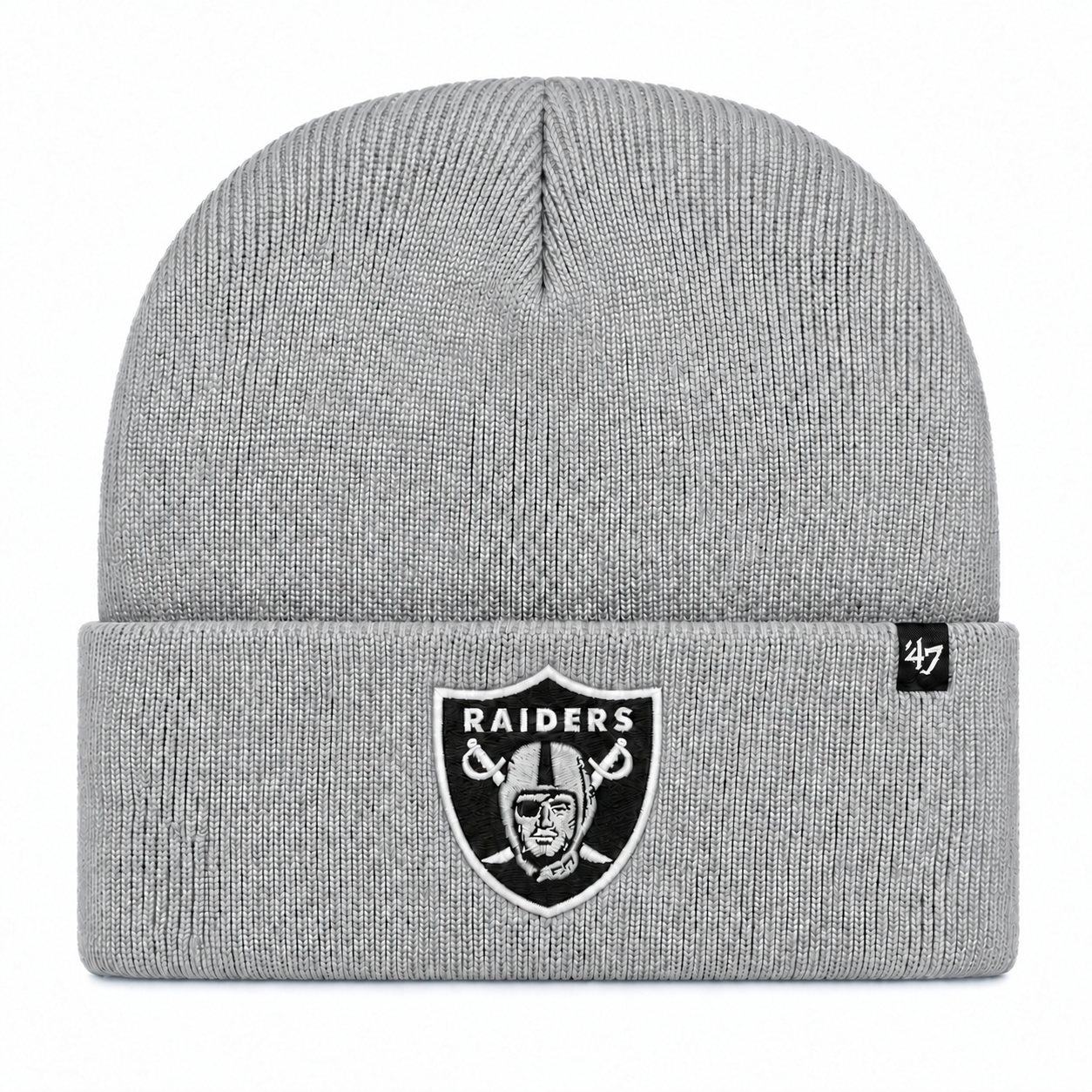 Las Vegas Raiders '47 Brand Cuff Knit Beanie - Silver - Product Image