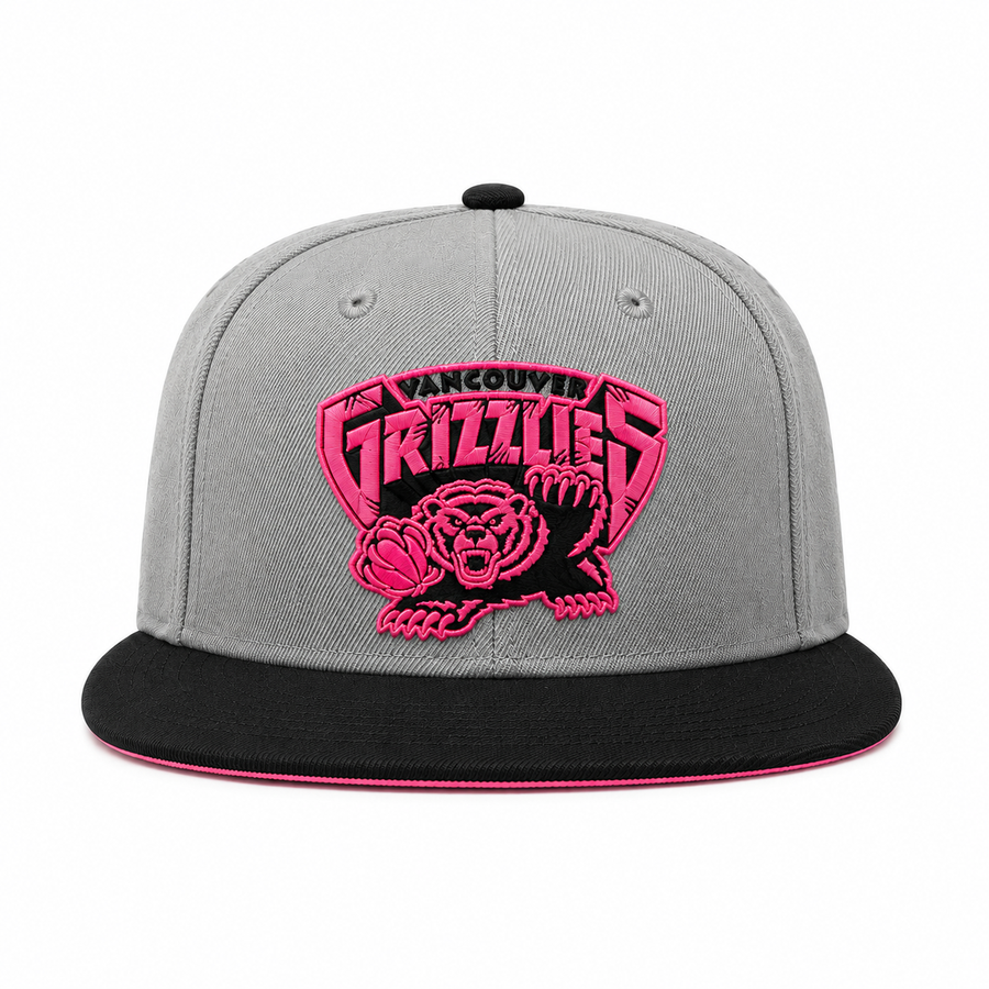 Vancouver Grizzlies Gray/Black Mitchell & Ness Snapback - Product Image