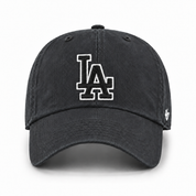 Los Angeles Dodgers Outline '47 Brand Clean Up Adjustable Dad Cap - Black - Product Image