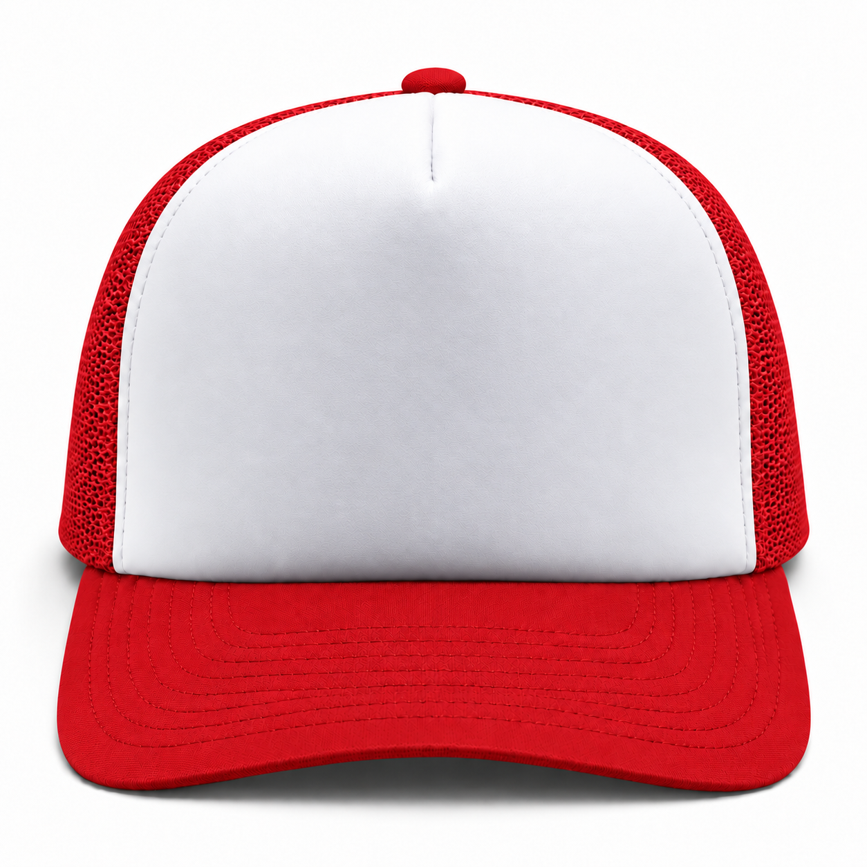 Pit Bull Cambridge PB114 Blank 5-Panel High Frame Foam Adjustable Snapback Hat - White/Red