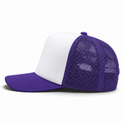 Pit Bull Cambridge PB114 Blank 5-Panel High Frame Foam Adjustable Snapback Hat - White/Purple