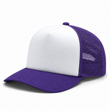Pit Bull Cambridge PB114 Blank 5-Panel High Frame Foam Adjustable Snapback Hat - White/Purple