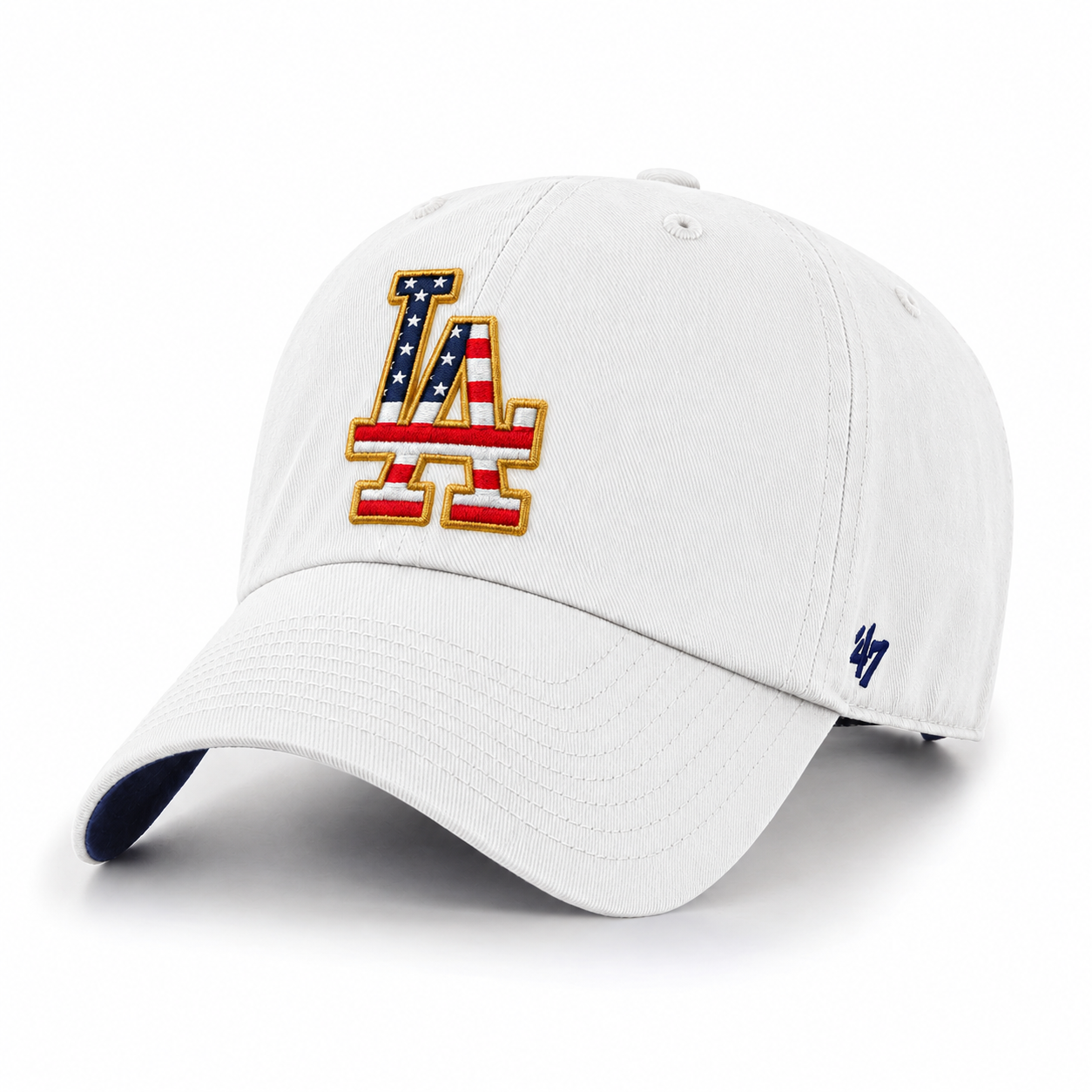 Los Angeles Dodgers 'USA Homeland Edition' '47 Brand Clean Up Adjustable Dad Cap - White