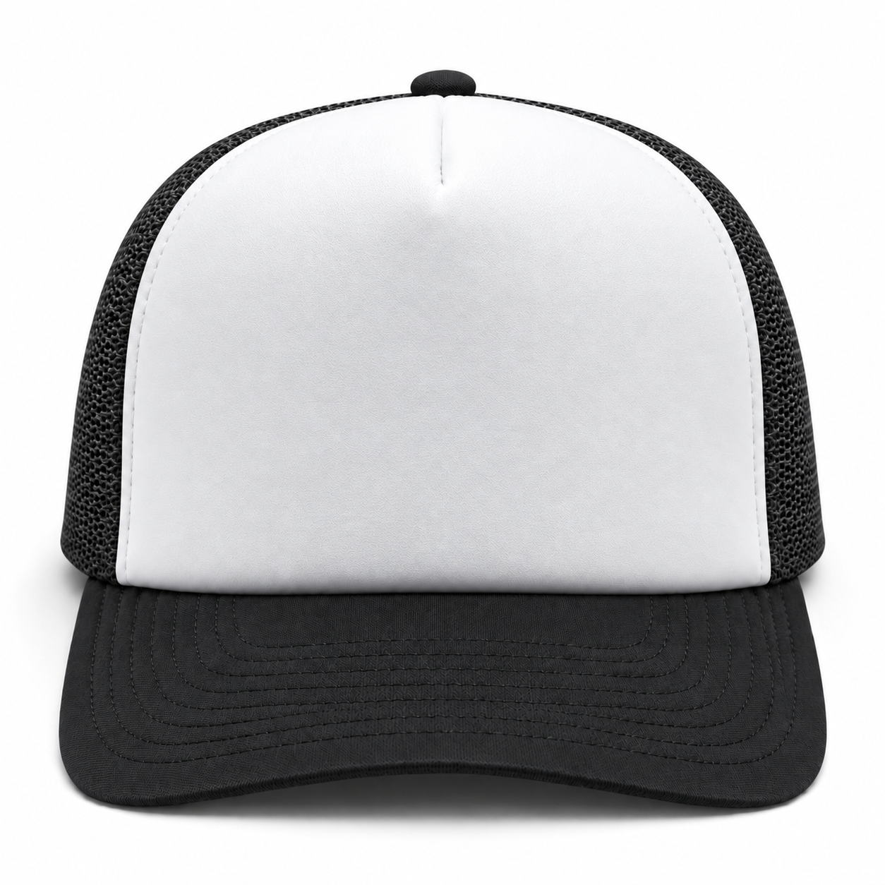 Pit Bull Cambridge PB114 Blank 5-Panel High Frame Foam Adjustable Snapback Hat - White/Black